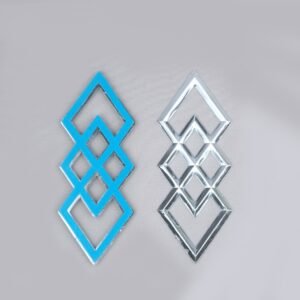 Design Three Square Silver | With Sticker